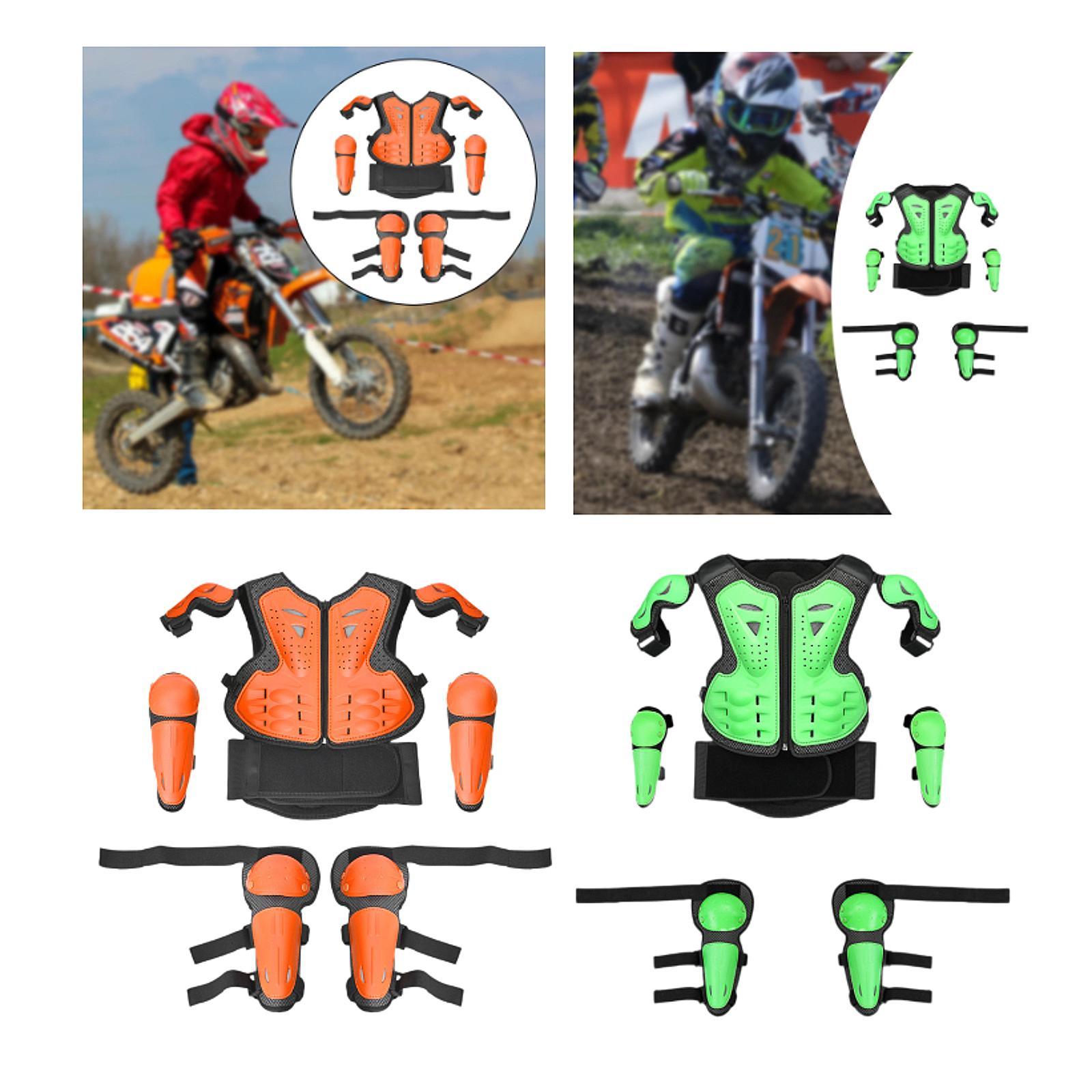Motorcycle Gear Full Suit - ชุดอุปกรณ์ป้องกันสำหรับเด็ก ชุดเกราะป้องกันหน้าอก หลัง และกระดูกสันหลัง สำหรับขี่มอเตอร์ไซค์ สกี