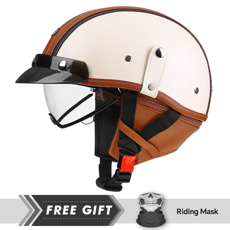 ผู้ชาย Retro รถจักรยานยนต์หมวก - Motorcycle Gear In Store บทวิจารณ์และราคา