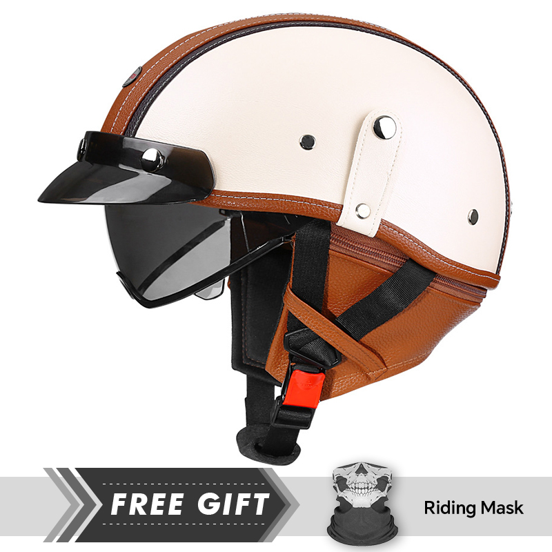ผู้ชาย Retro รถจักรยานยนต์หมวก - Motorcycle Gear In Store บทวิจารณ์และราคา