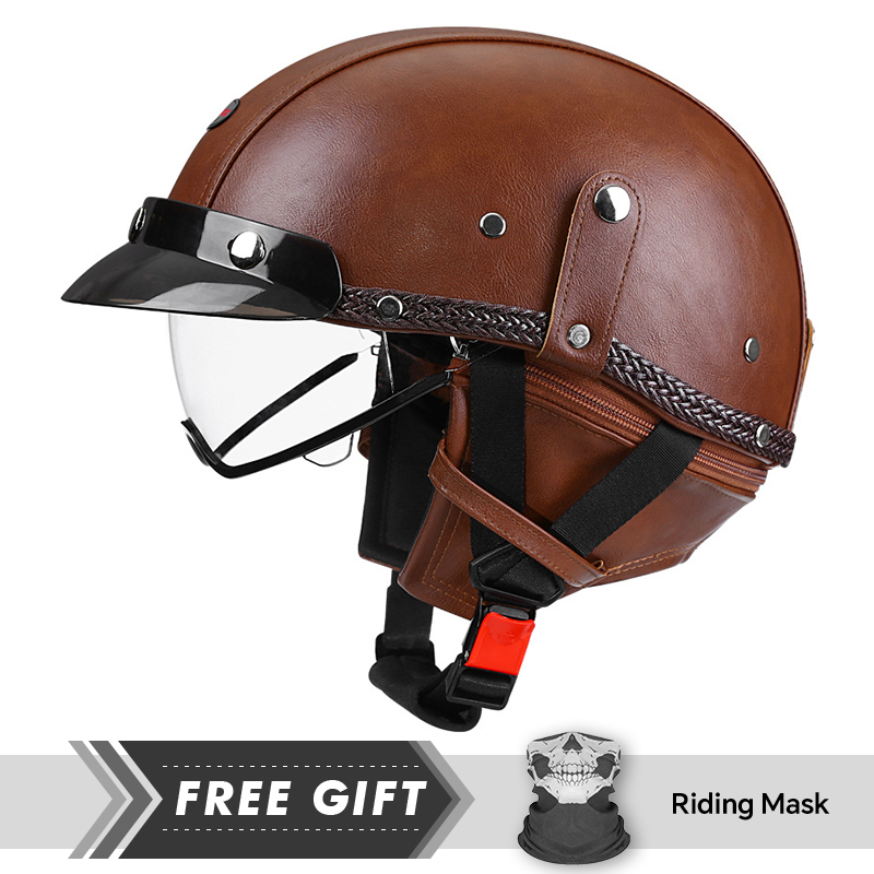 ผู้ใหญ่ Retro หมวกกันน็อคครึ่ง - Motorcycle Gear In Store บทวิจารณ์และราคา